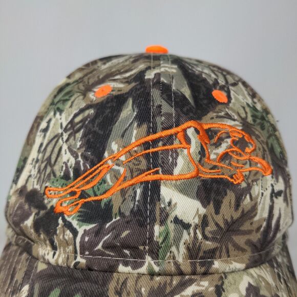 Otto Men's Strapback Hat Green Camo OSFM Panther Premium Embroidered Logo - Picture 4 of 12